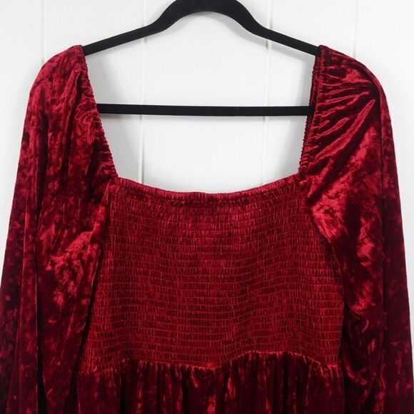 Bar III Womens Red Velvet Fit & Flare Dress X-Large - Picture 5 of 12